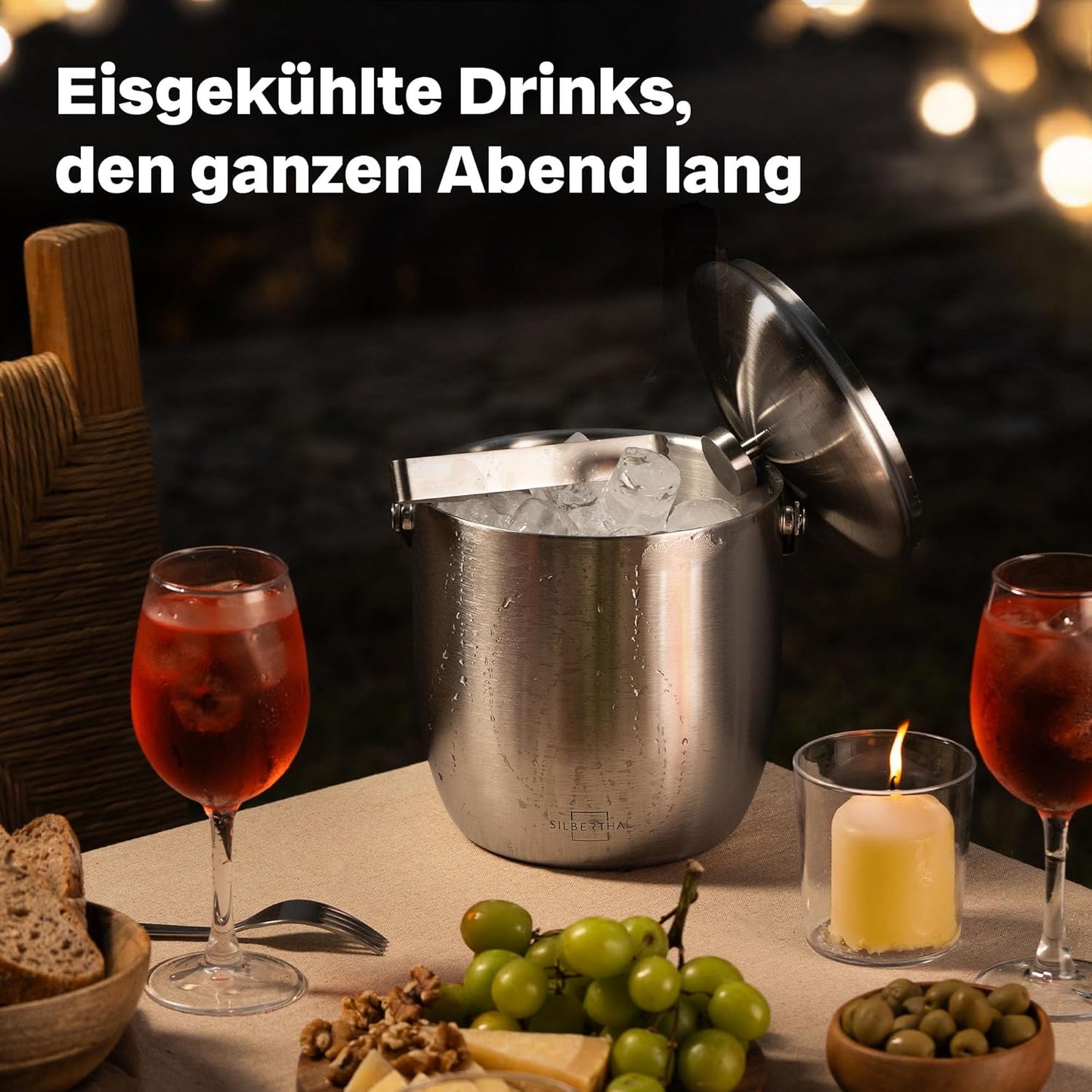Weinkühler & Eiseimer Set mit Kühlakkus, Weinkühler & Eiseimer Set