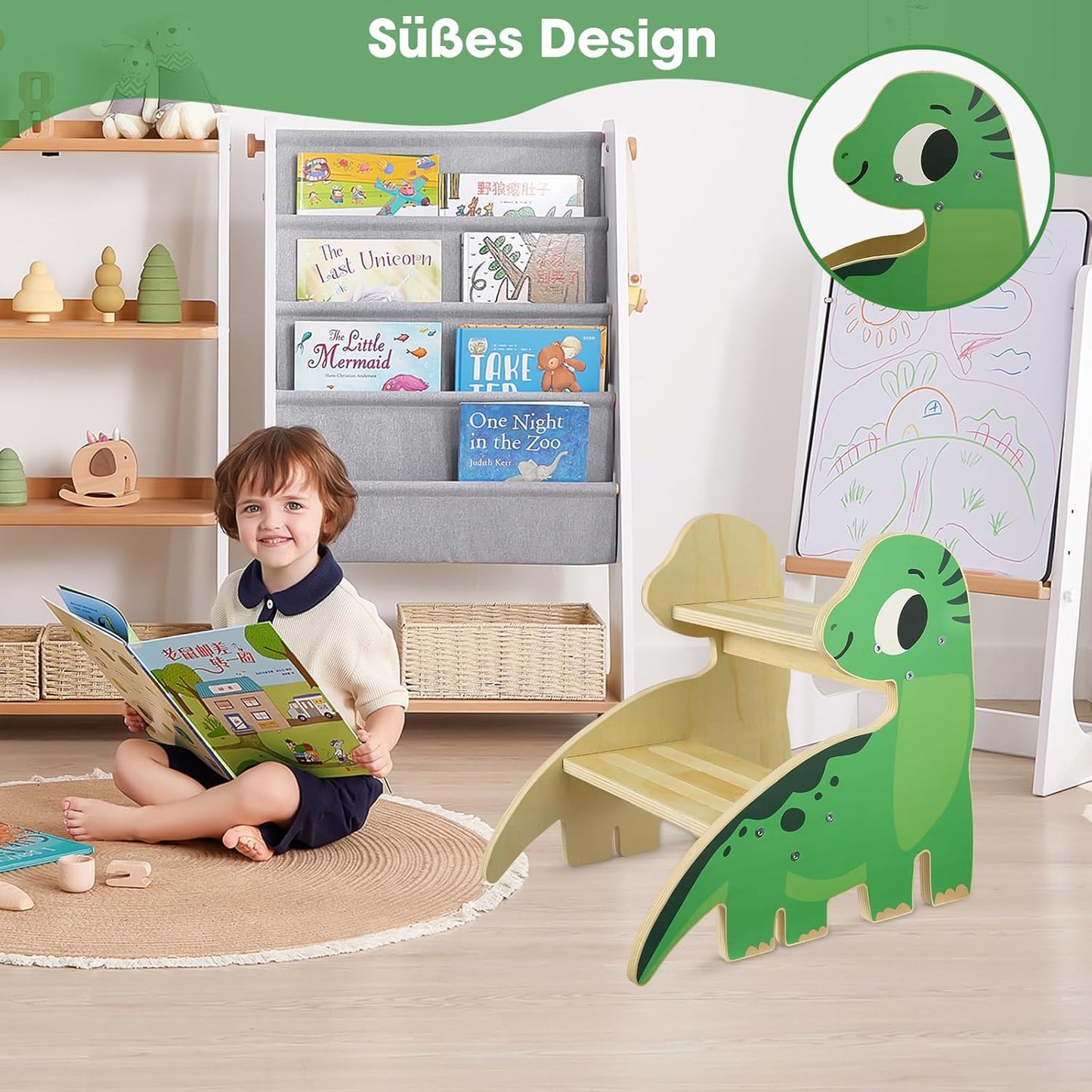 Tritthocker mit 2 Stufen, Dinosaurier