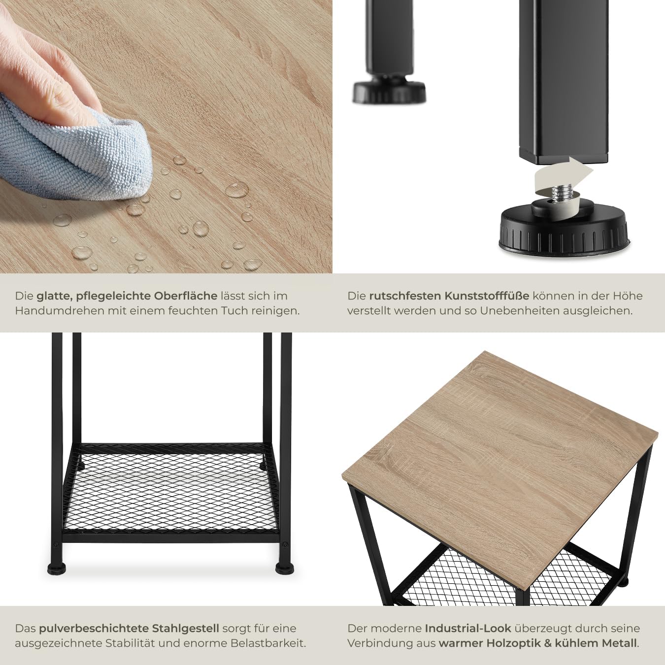 Beistelltisch Derby, Derby Industrial Holz Hell, Eiche Sonoma