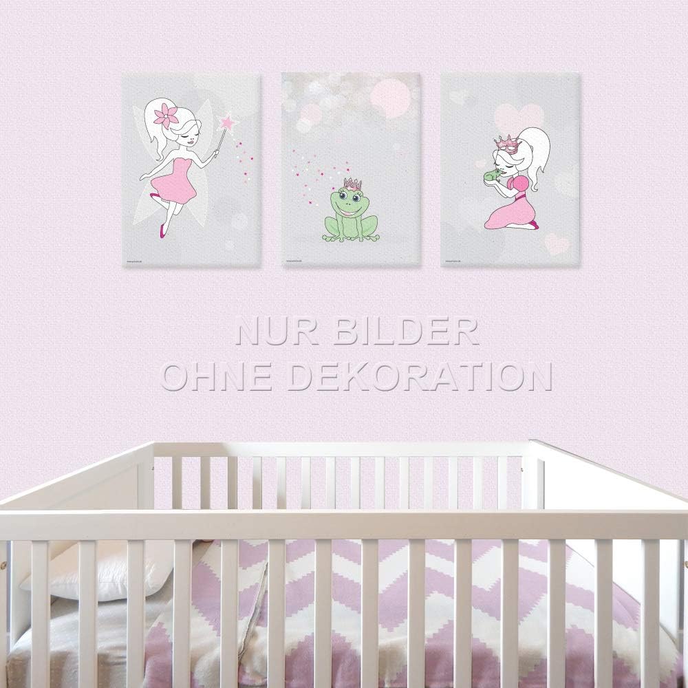 3-teiliges Leinwandbild-Set Wunschfee