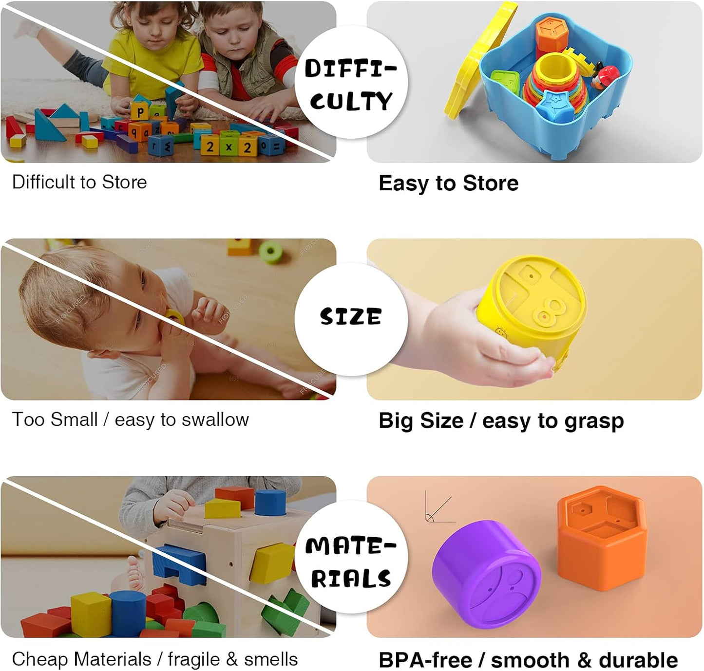 Stapelwürfel-Set für Kinder (19-teilig)
