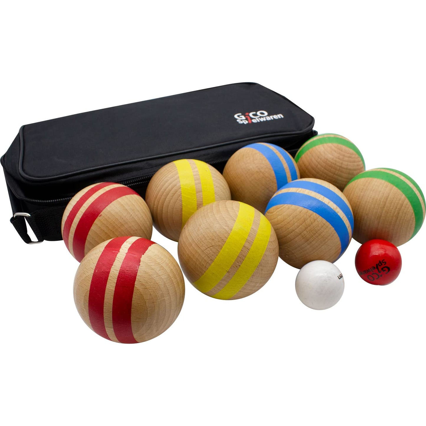 Boccia Spiel aus Massivholz mit 8 Kugeln