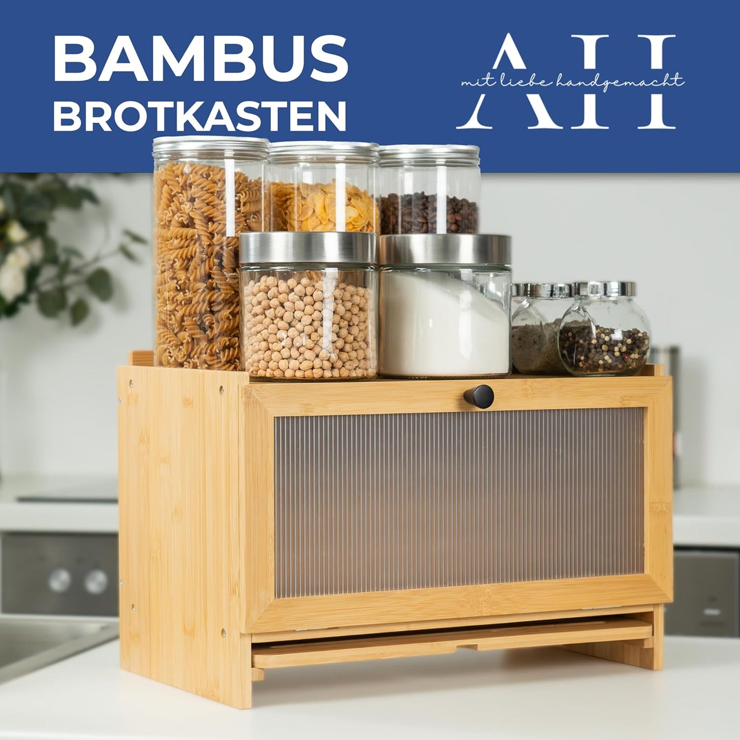 Brotkasten mit Schneidebrett, [Brown']