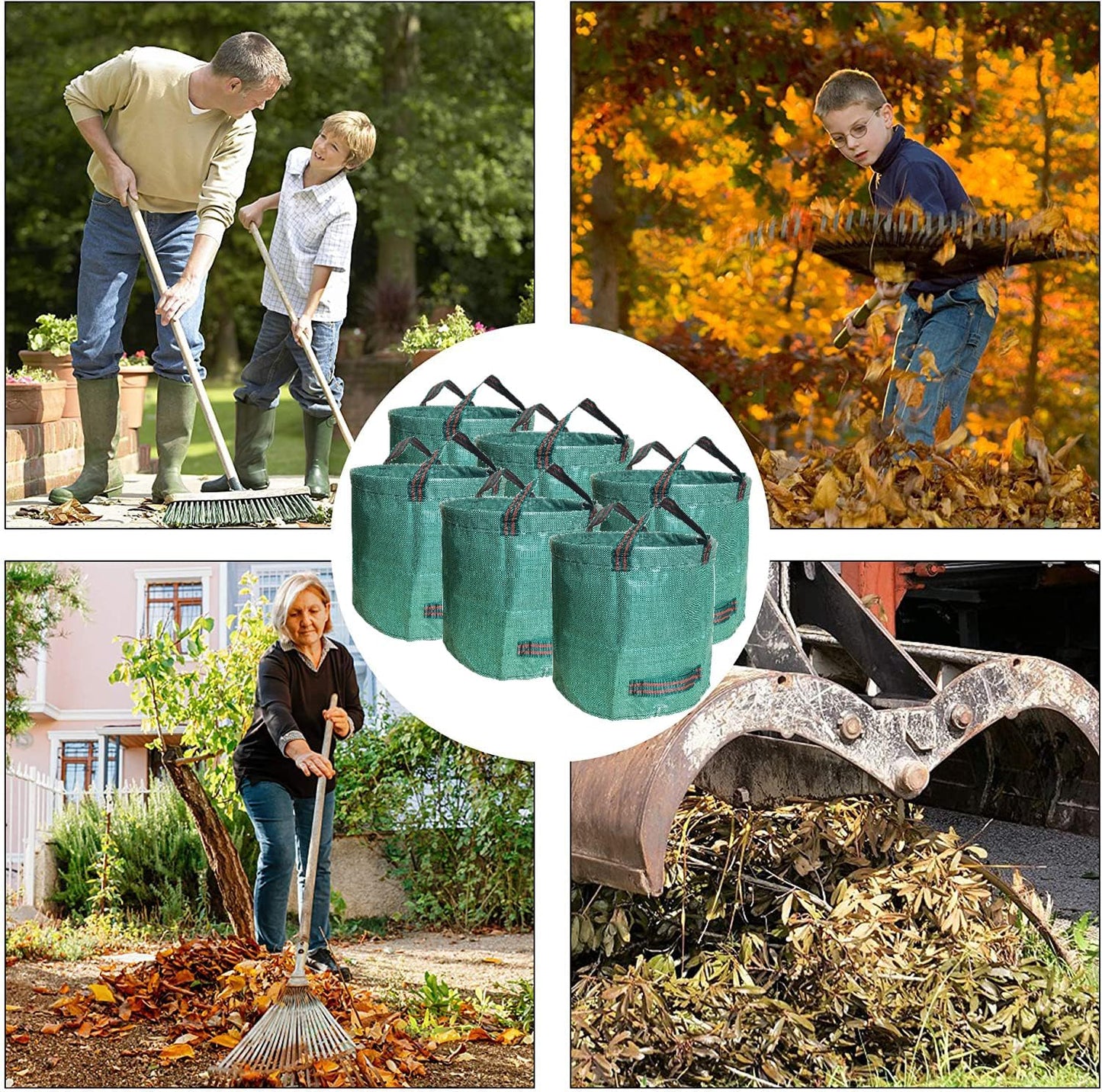 6er-Pack Gartensack für Gartenabfall, 500 l (Pack of 6) Grün