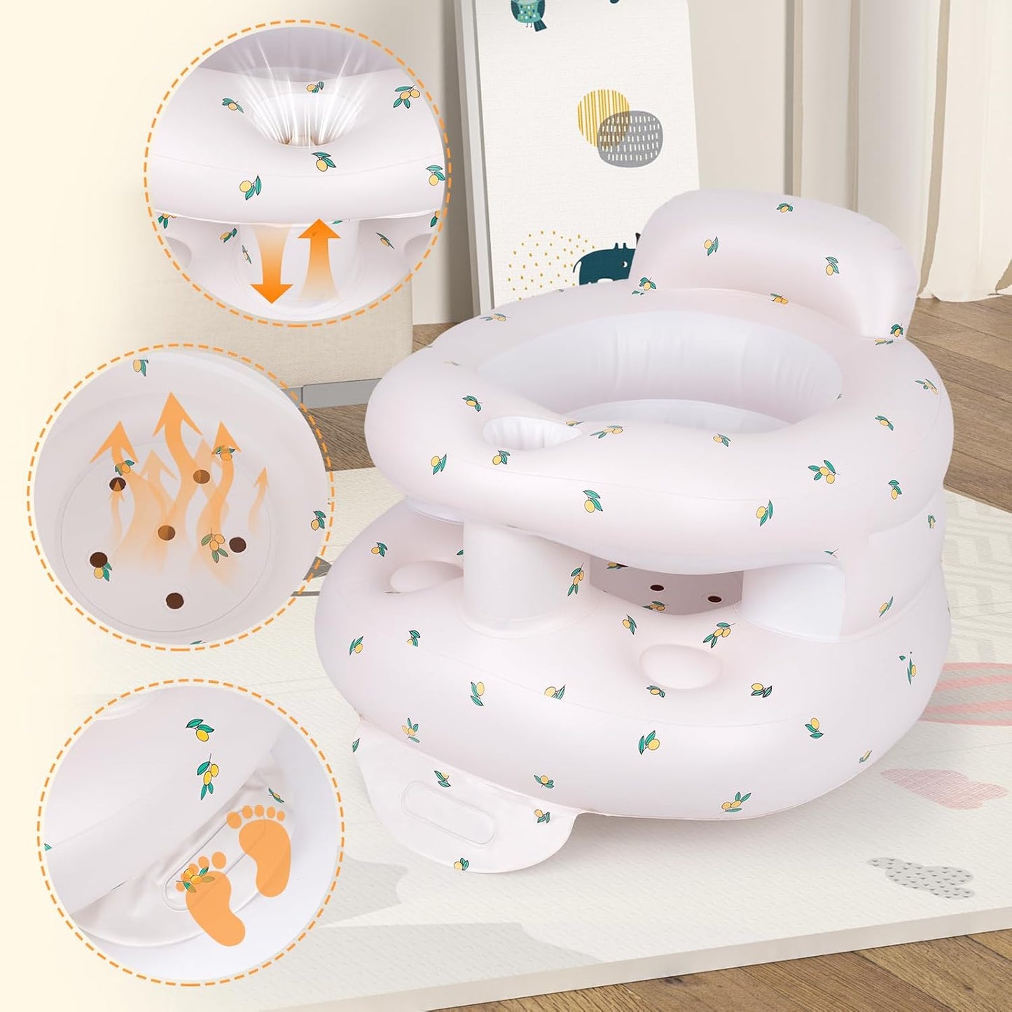 Aufblasbarer Babysitz für Badewanne, Olive-wwk