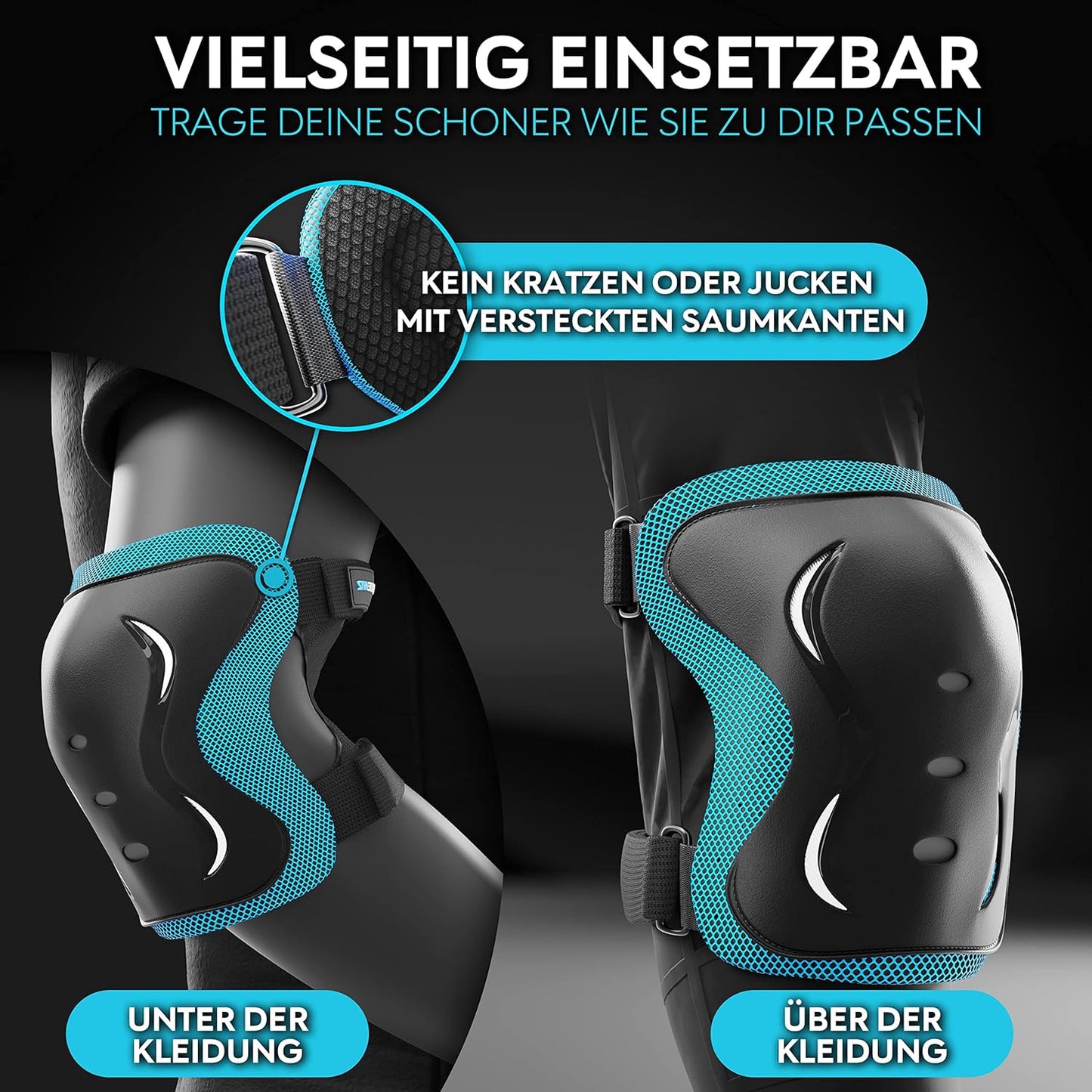 Skate Protektoren Set, S - Kinder & Jugendliche BLAU