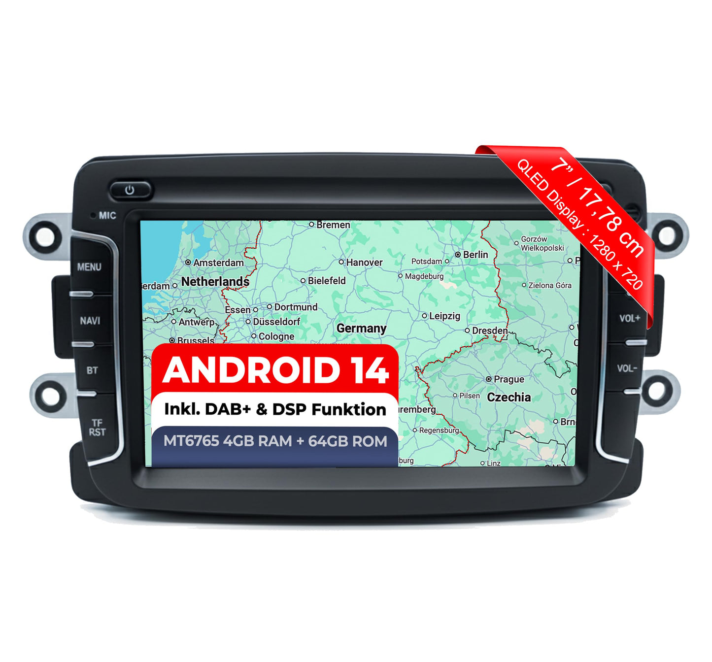 AR7-L2 Android 14 Autoradio mit Navigation für Dacia Duster/Logan/Sandero/Dokker/Lodgy, AR7-L2