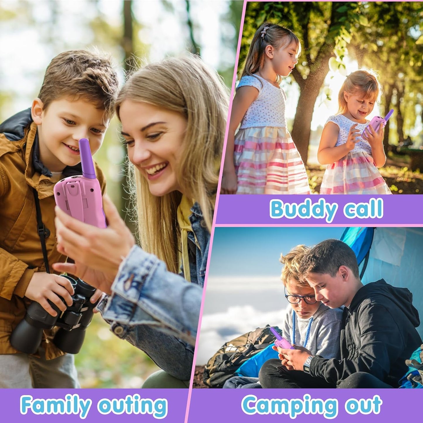 Walkie-Talkie-Set für Kinder, Rosa-Violett