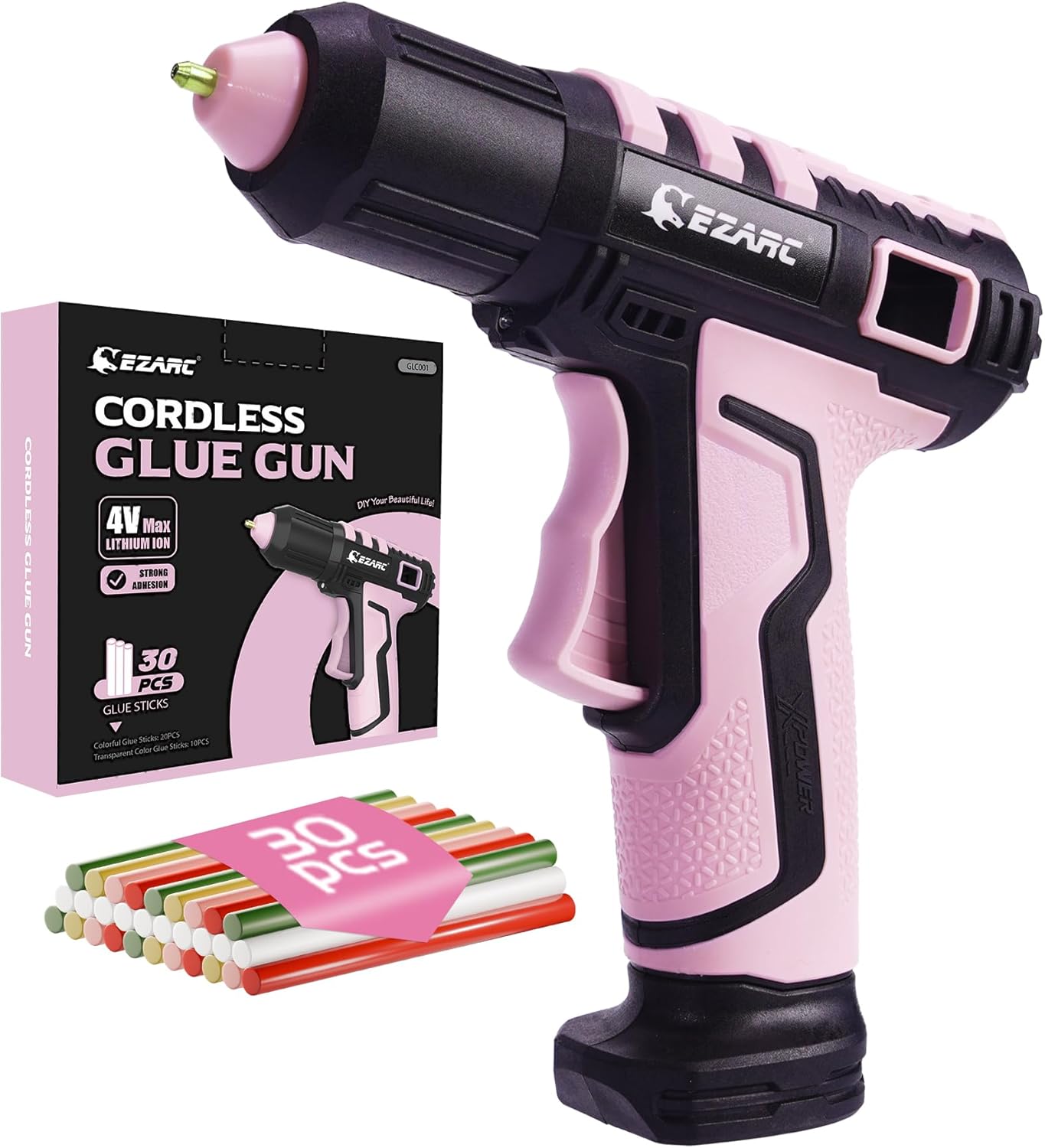 Kabellose Heissklebepistole mit 30 Klebesticks, Pink