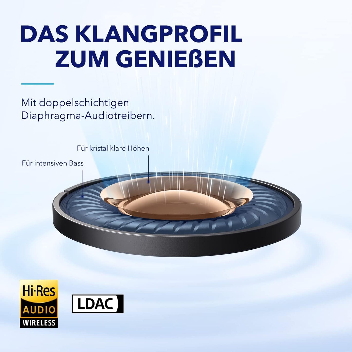 Space A40 Kabellose Earbuds mit Geräuschunterdrückung, Schwarz