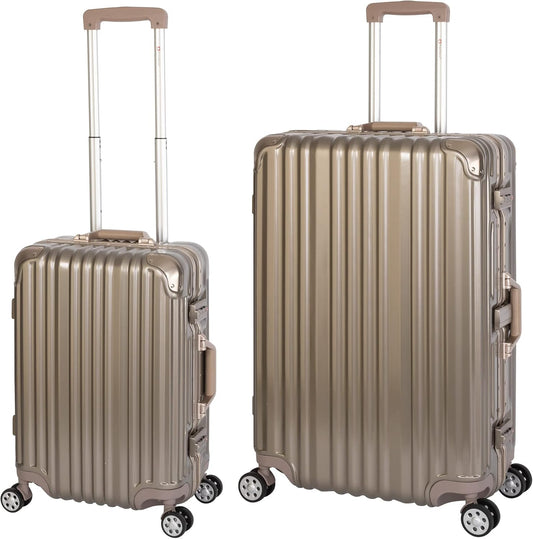 2-teiliges Kofferset London mit TSA-Schloss und Doppelrollen, Gold Koffer-Set (S+L)