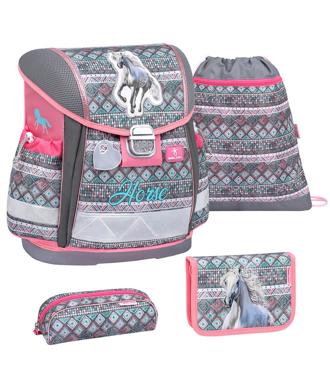 Classy Schulranzen-Set, 36 x 32 x 19 cm Horse Aruba Blue