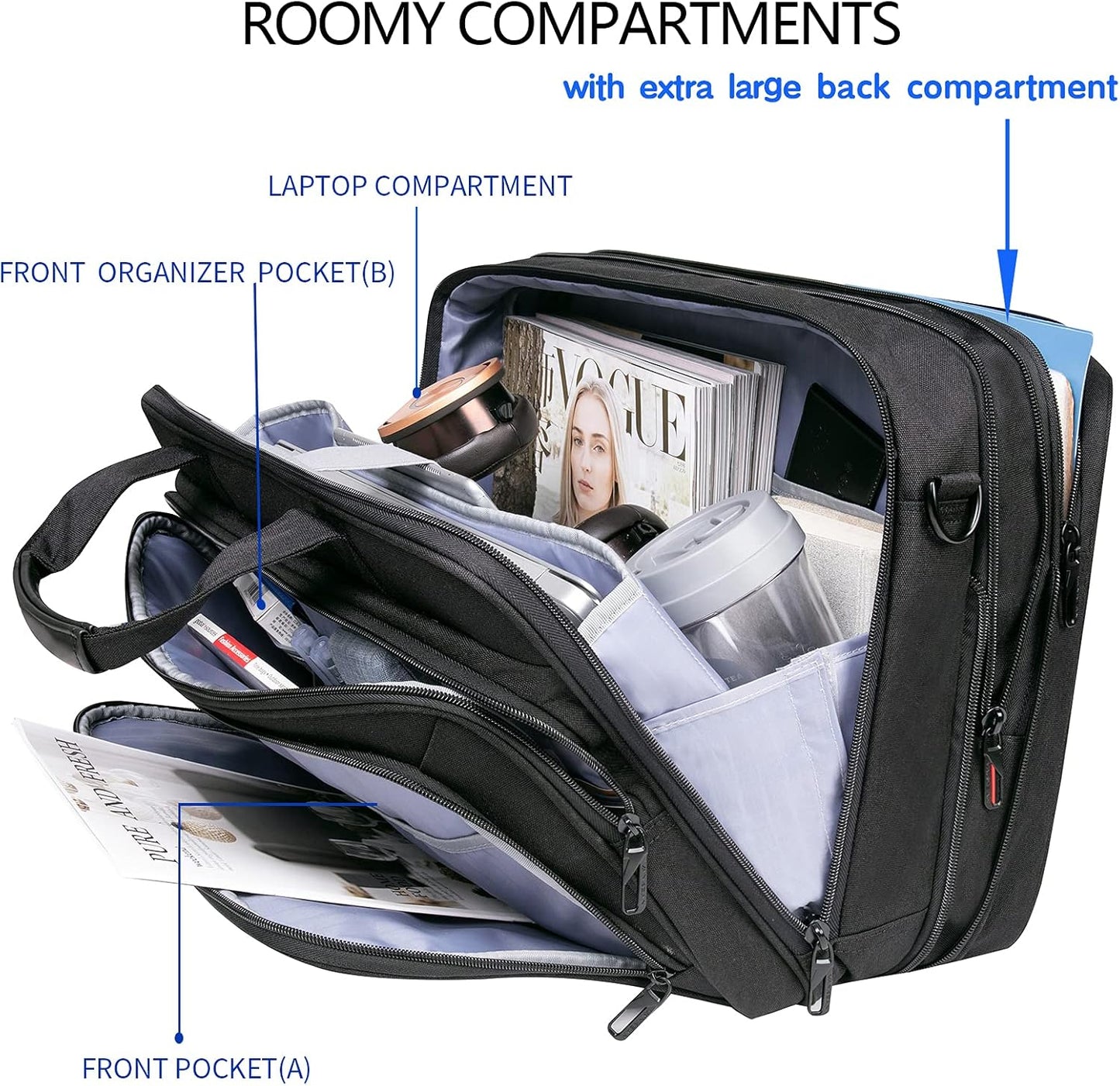 Erweiterbare Laptoptasche für bis zu 17,3 Zoll