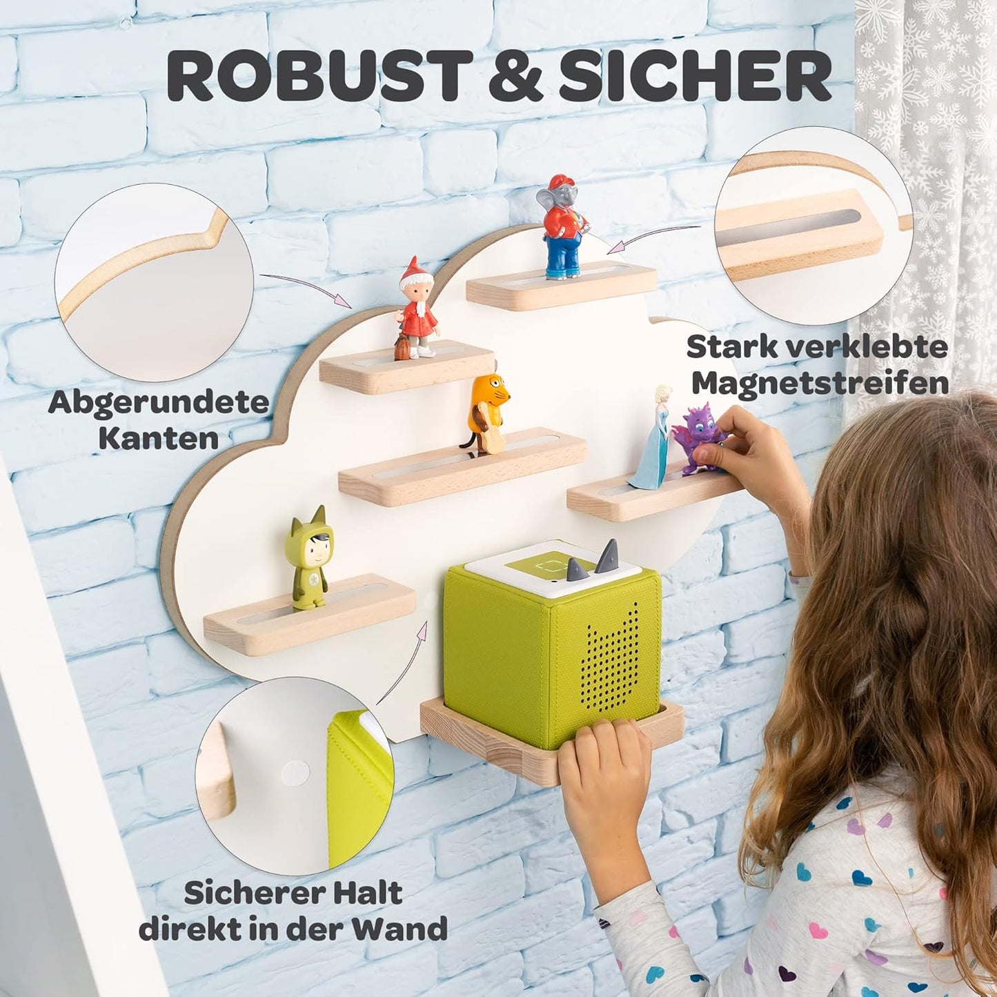 Tonie Regal Wolke für 20 Figuren und Toniebox, Weiß