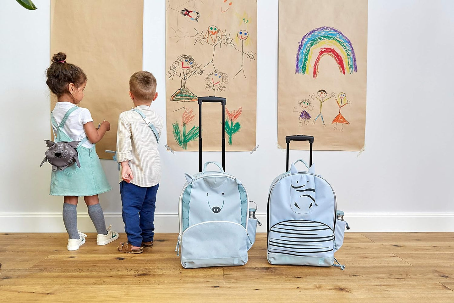 Kinder-Reisekoffer mit Teleskopstange und Rollen, Lou Armadillo Mint