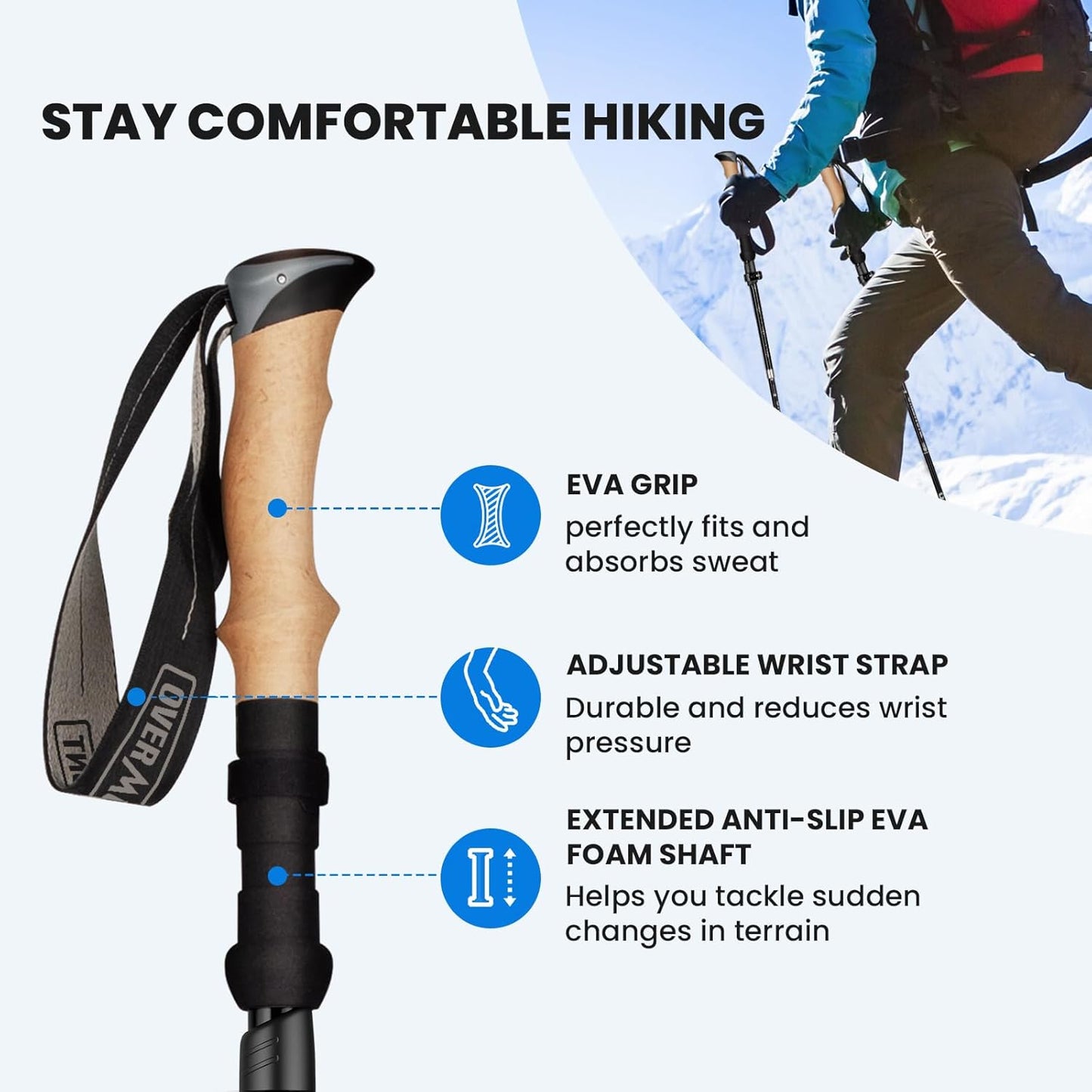 Faltbare Trekkingstöcke, Carbon Carbon Schwarz