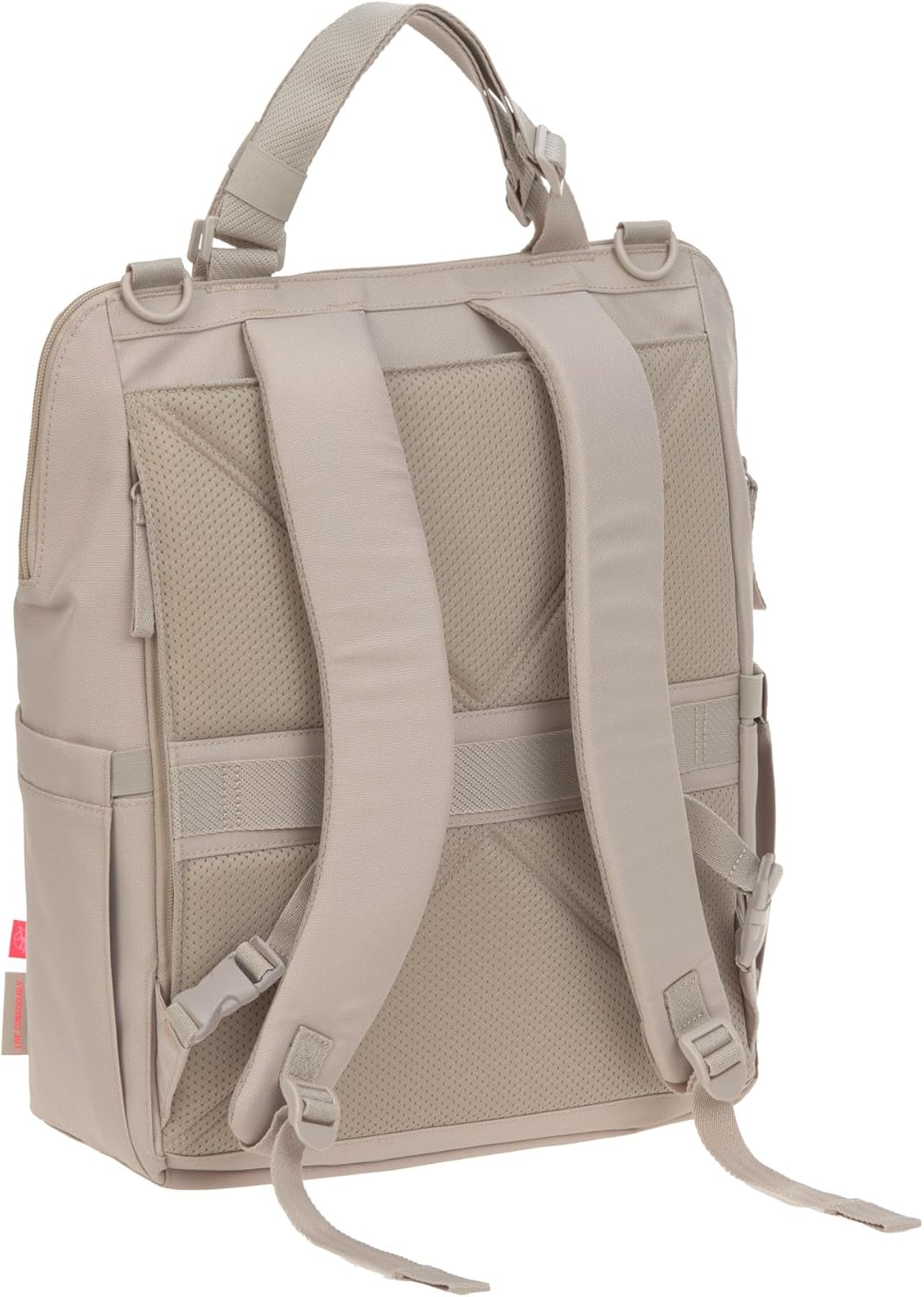 Wickelrucksack mit Wickelunterlage und Kinderwagenbefestigung, Beige