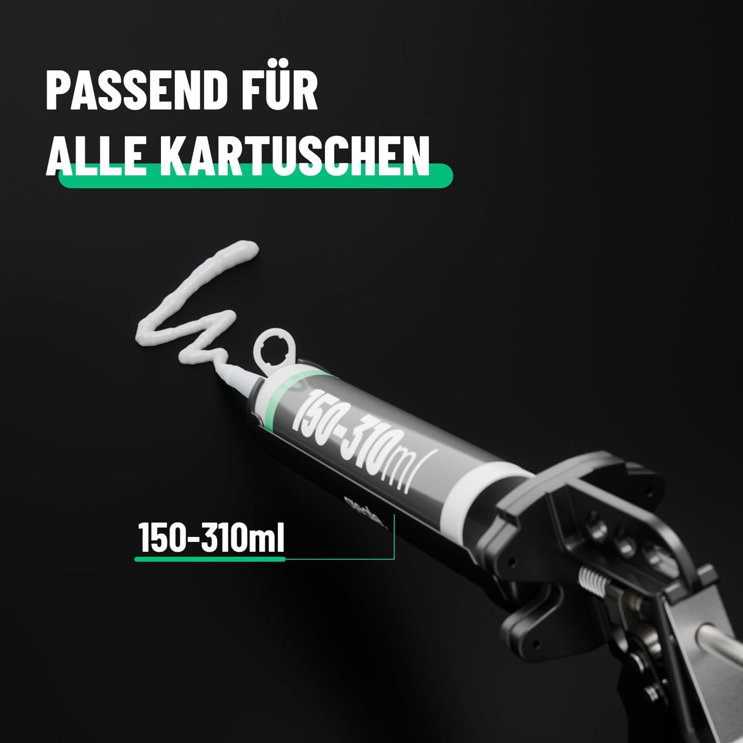 Kartuschenpresse mit Nachlaufstopp, 1x Kartuschenpresse