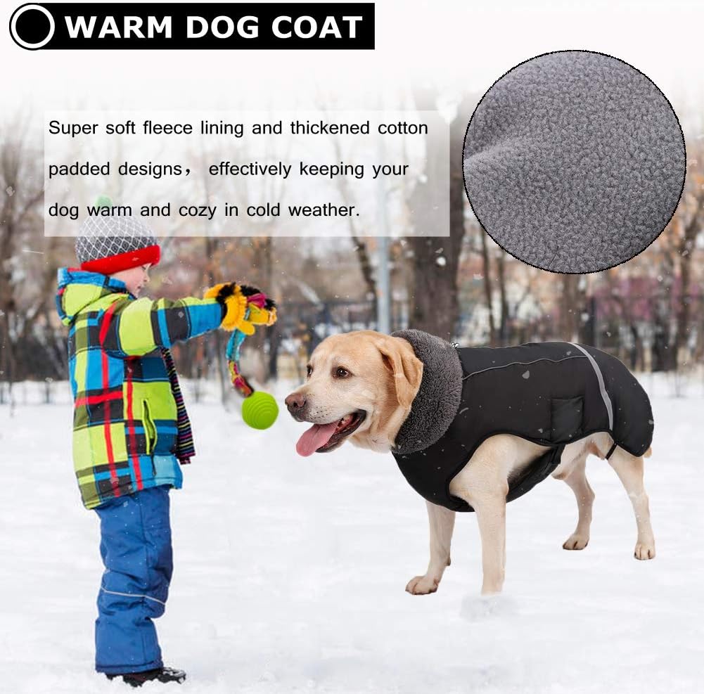 Reflektierende, wasserdichte Hundejacke mit Rollkragen, Schwarz Medium（Pack of 1）
