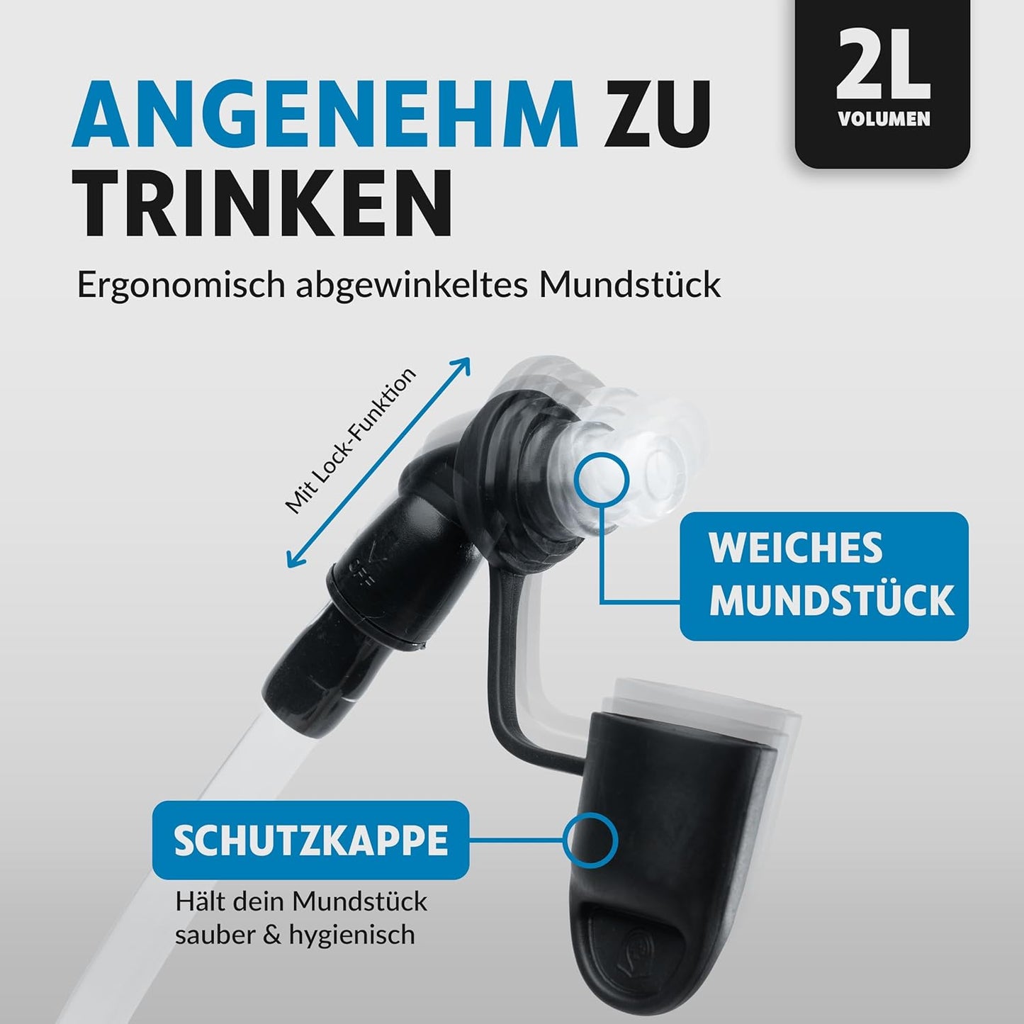 Trinkblase mit Reinigungsbürste, 2 Liter