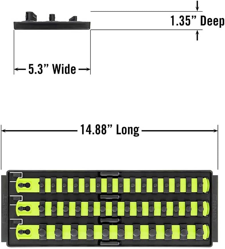 Steckschlüssel-Set Organizer, Multiple sizes ; Hi-viz