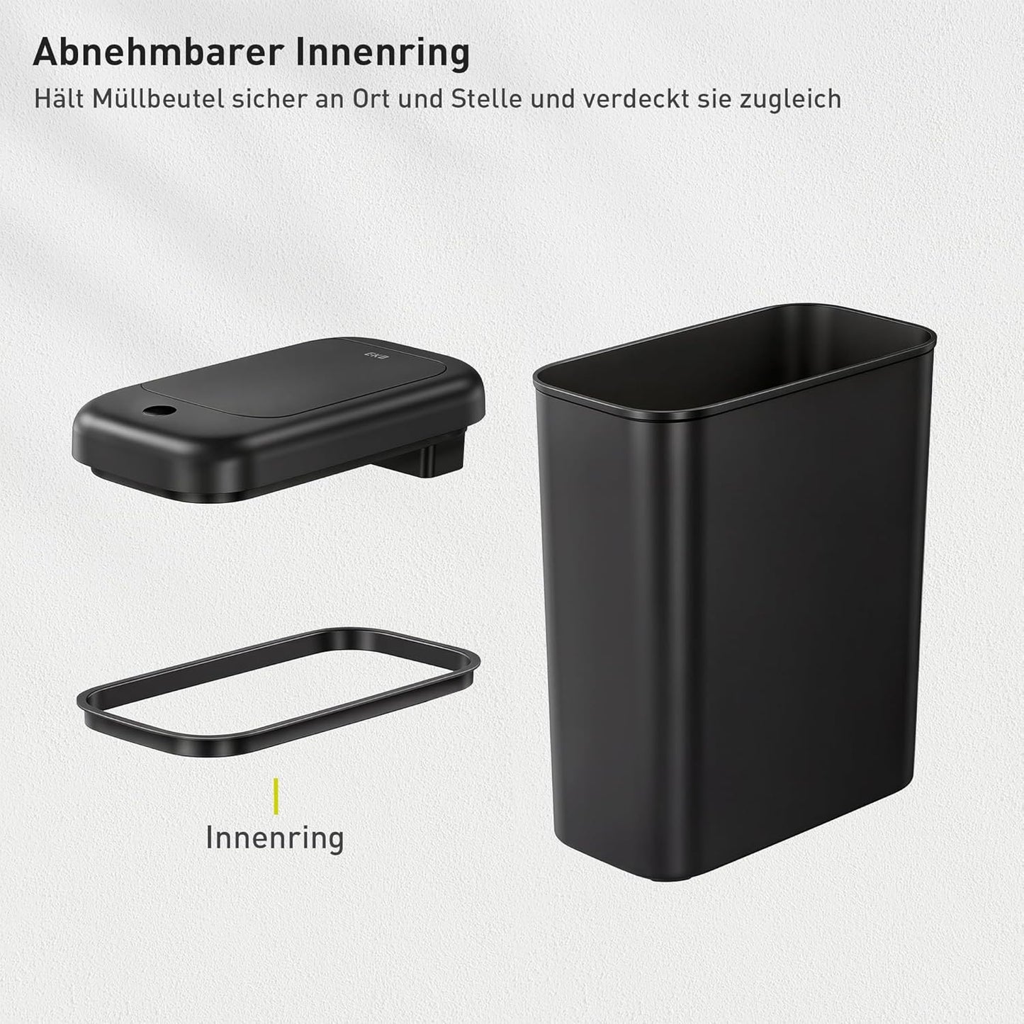 Automatischer Sensor-Mülleimer, Schwarz
