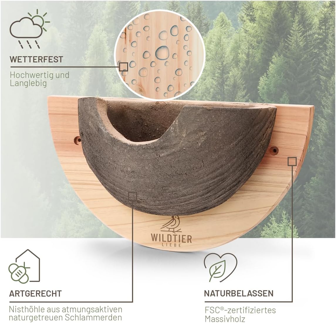 Schwalbennest Nisthilfe für Mehlschwalben, Mehlschwalbennest