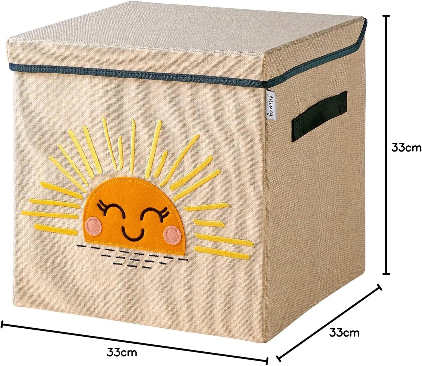 Aufbewahrungsbox mit Deckel und Sonnenmotiv, Sonne