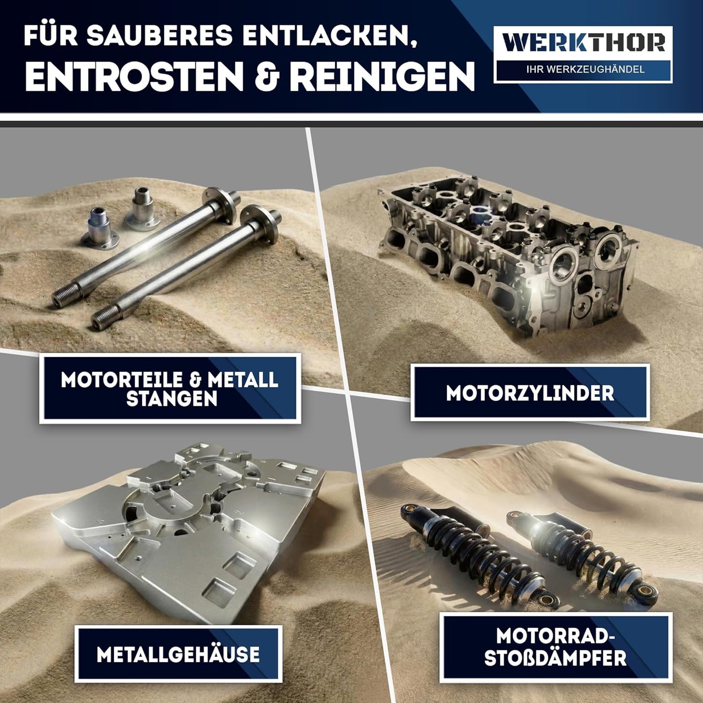 Sandstrahlkabine 90L mit Strahlpistole & Düsen