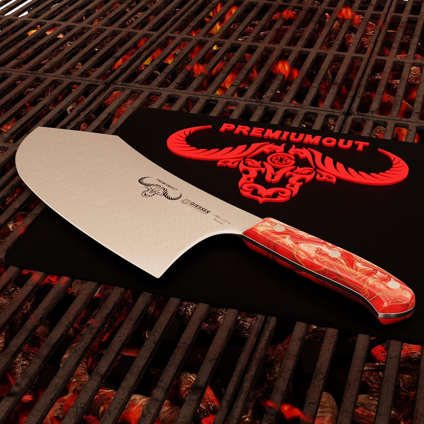 Red Diamond Hackmesser, 22 cm Küchenbeil / Red Diamond