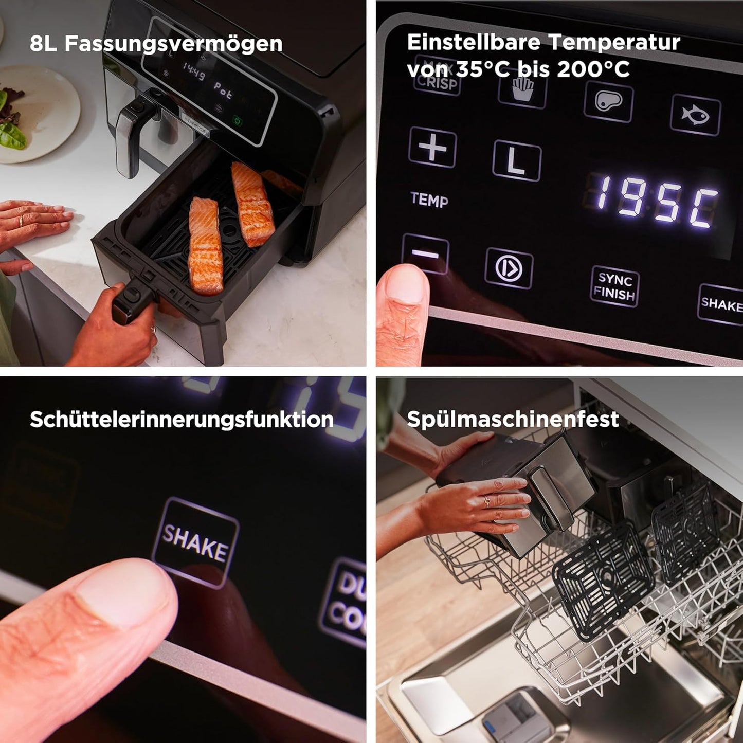 Twin Airfryer mit Doppelkammer (8 Programme)
