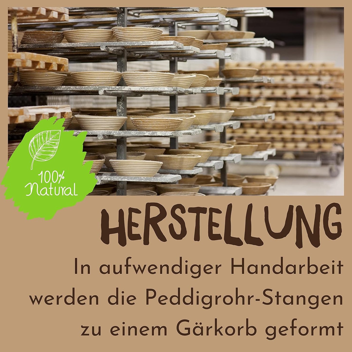 Gärkörbchen mit Teigschaber, Ovale 28 cm