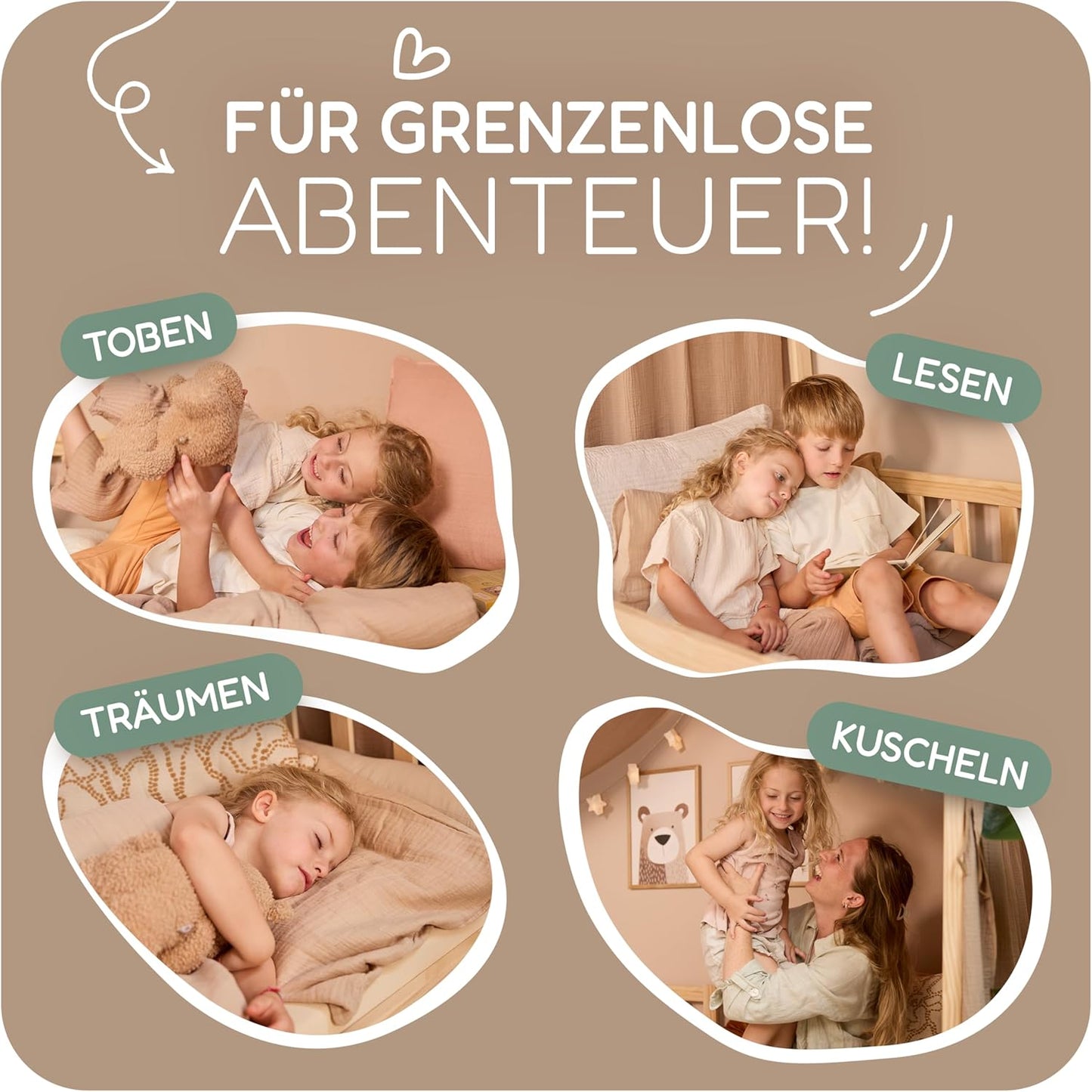 Hausbett-Himmel, Dunkelbeige H360 x B135 cm (1er Pack)