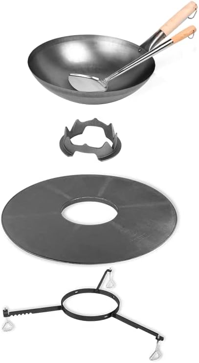 5-teiliges BBQ-Disk Wok-Set mit Wok-Krone