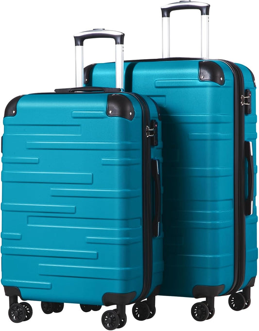 2-teiliges Hartschalen-Reisekoffer-Set, Türkisgrün Set-2tlg(M + L)
