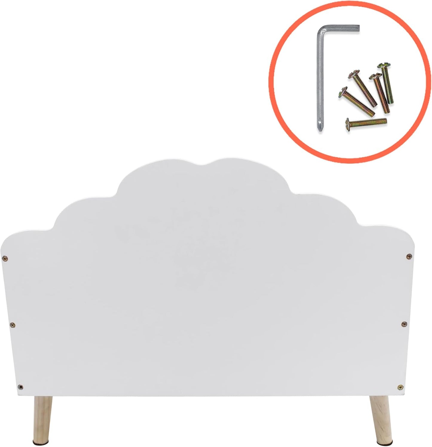Kinder Aufbewahrungstruhe im Wolken-Design, Weiss