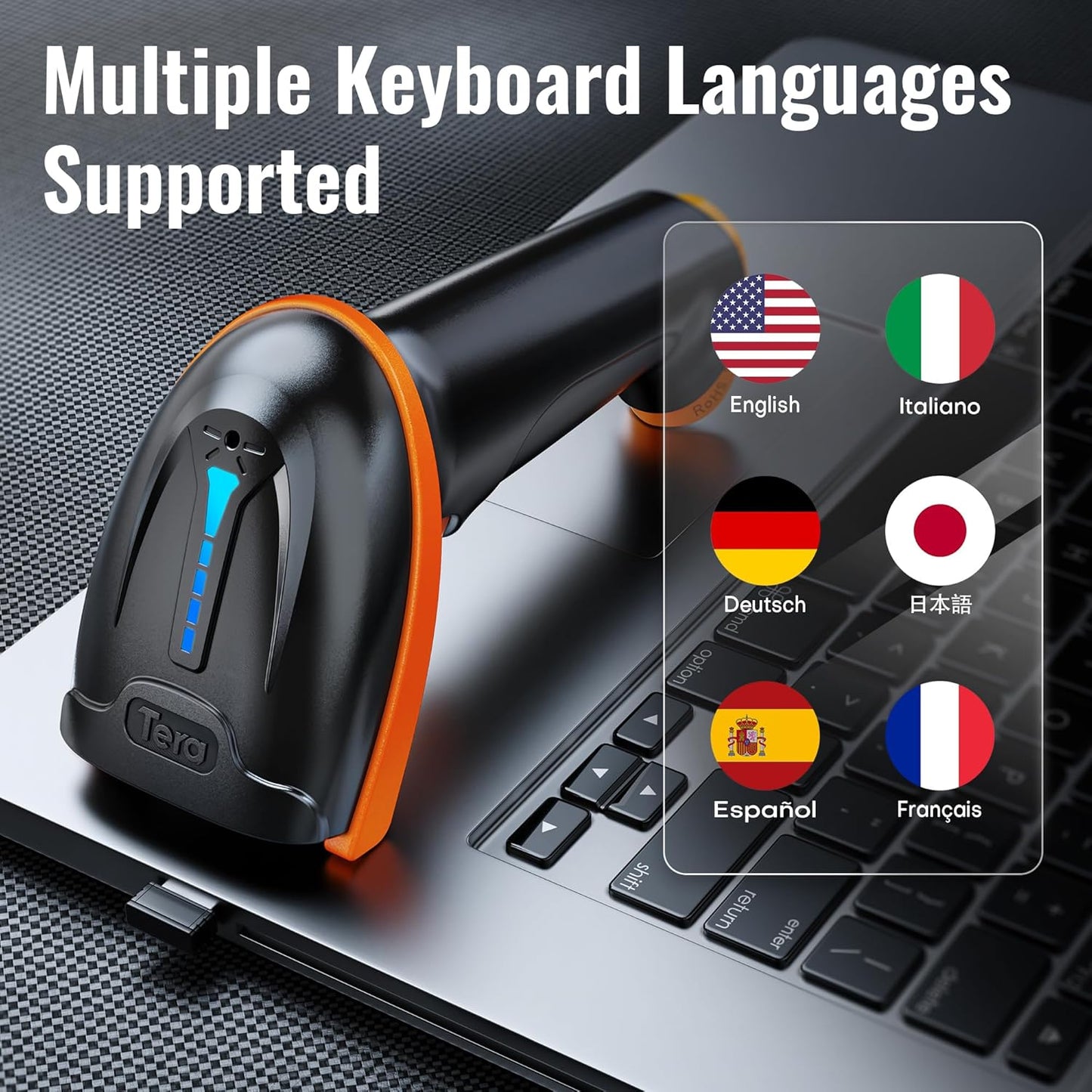 Barcode-Scanner D5100 für 1D, 2D und QR, 2D Orange