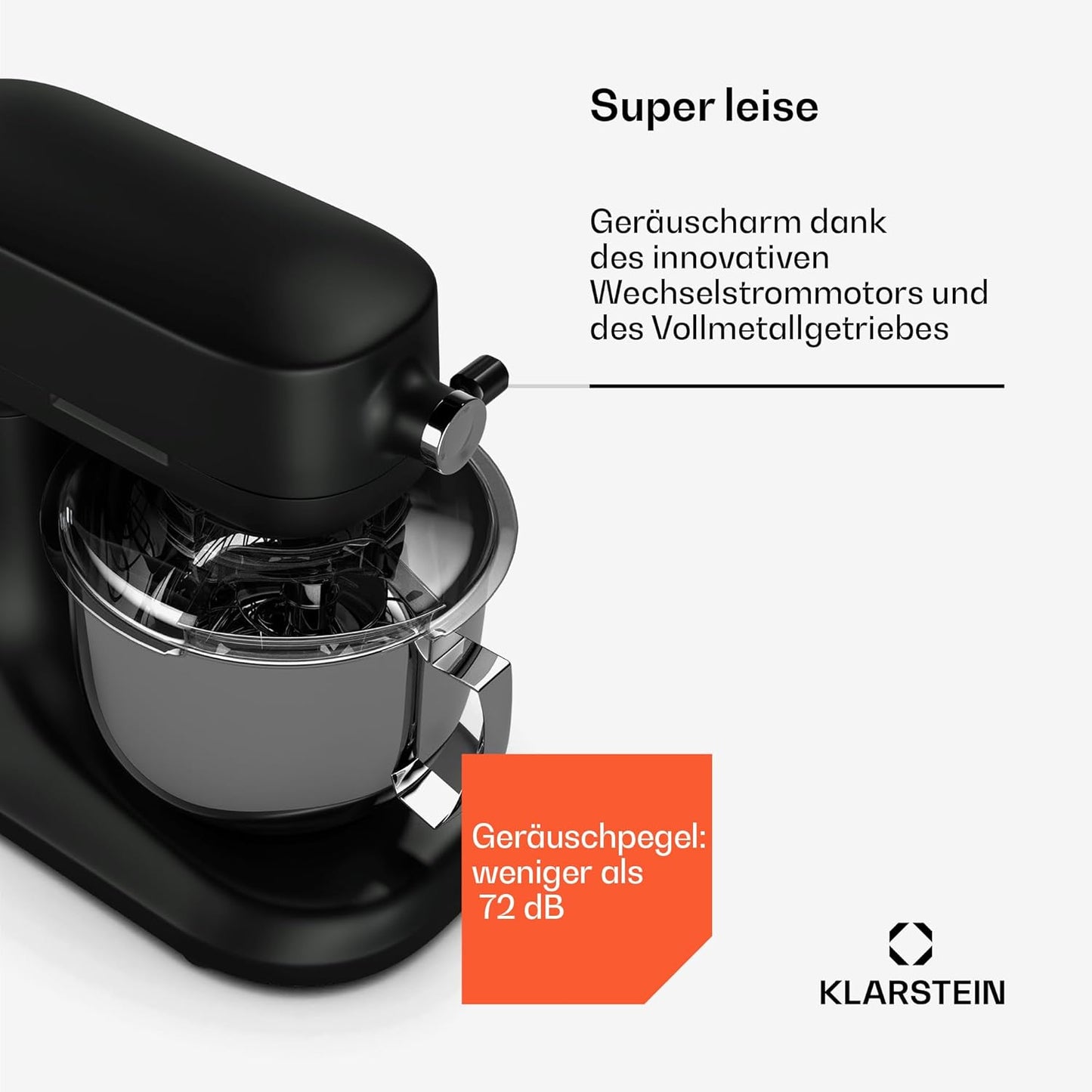 Küchenmaschine mit LCD-Touch & 5L Schüssel, Schwarz Chiara Küchenmaschine