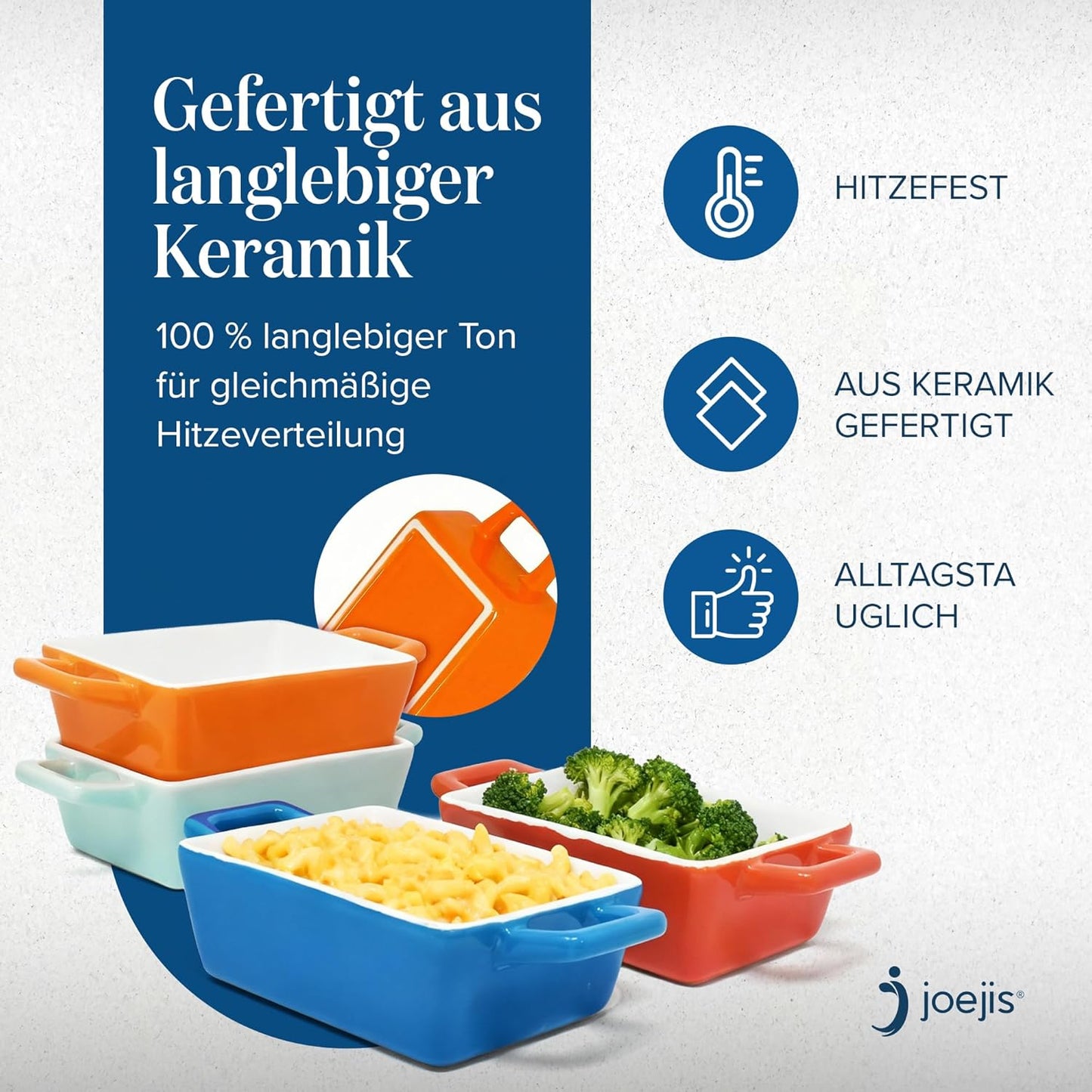 4er-Set Mini-Auflaufformen, Rechteckig