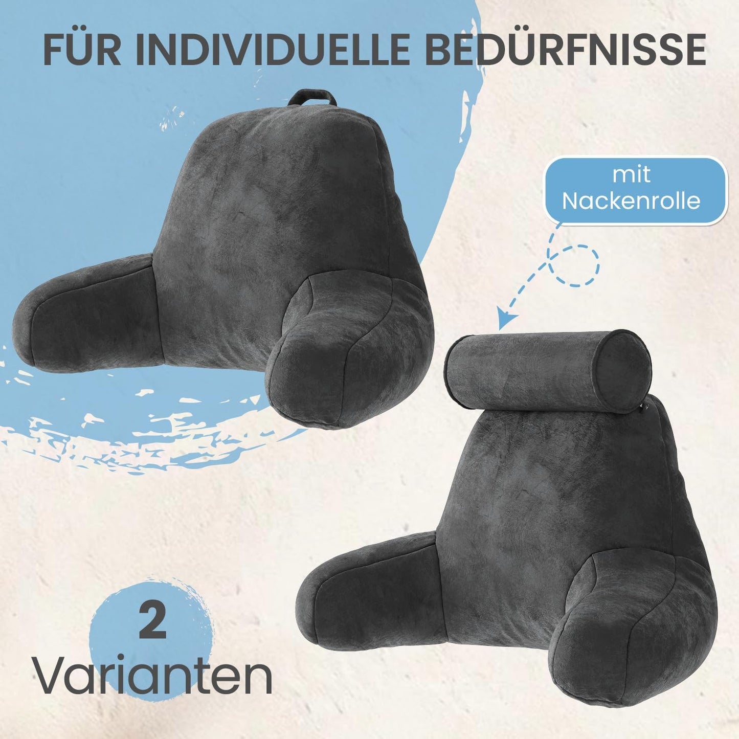 Lesekissen mit Armlehnen für Bett und Sofa, ohne Nackenrolle