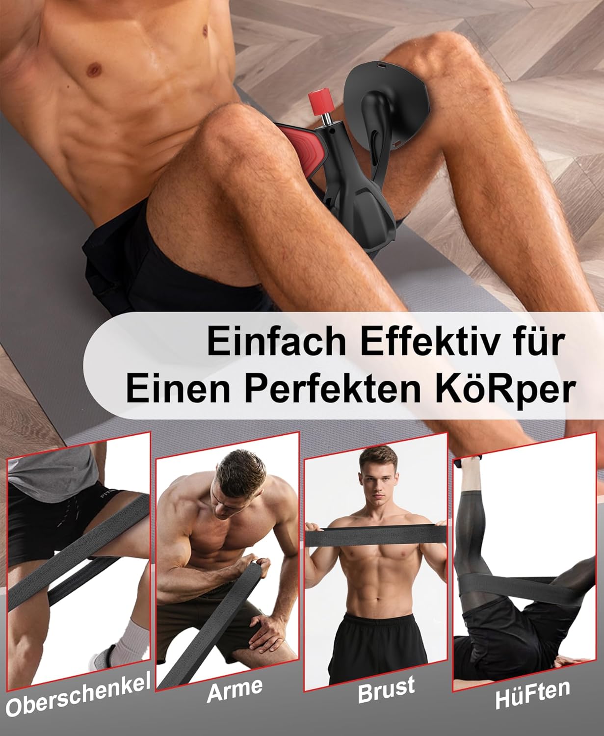 Oberschenkel- und Beckenbodentrainer, Schwarz