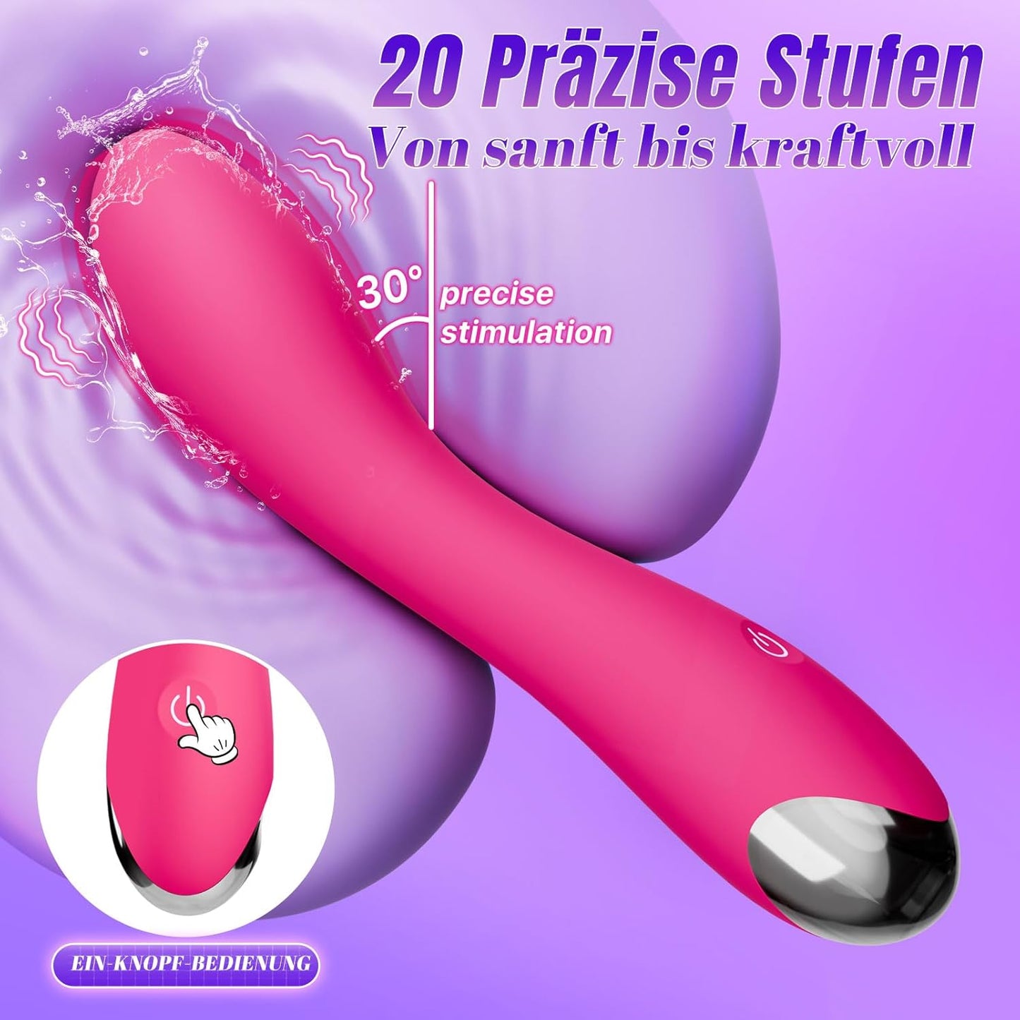 Vibratorenset mit 4 Aufsätzen & 20 Modi, Rot
