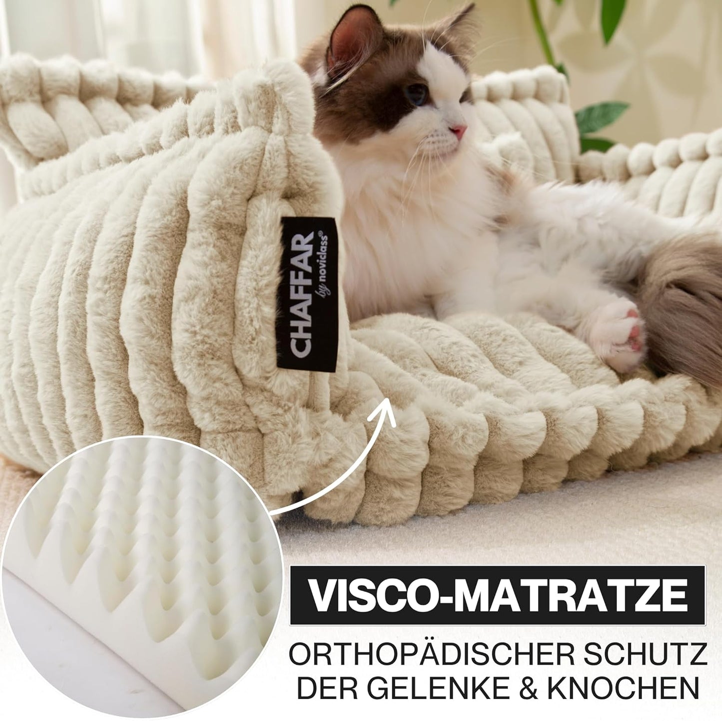 Katzen- und Hundesofa, Creme M (80cm)
