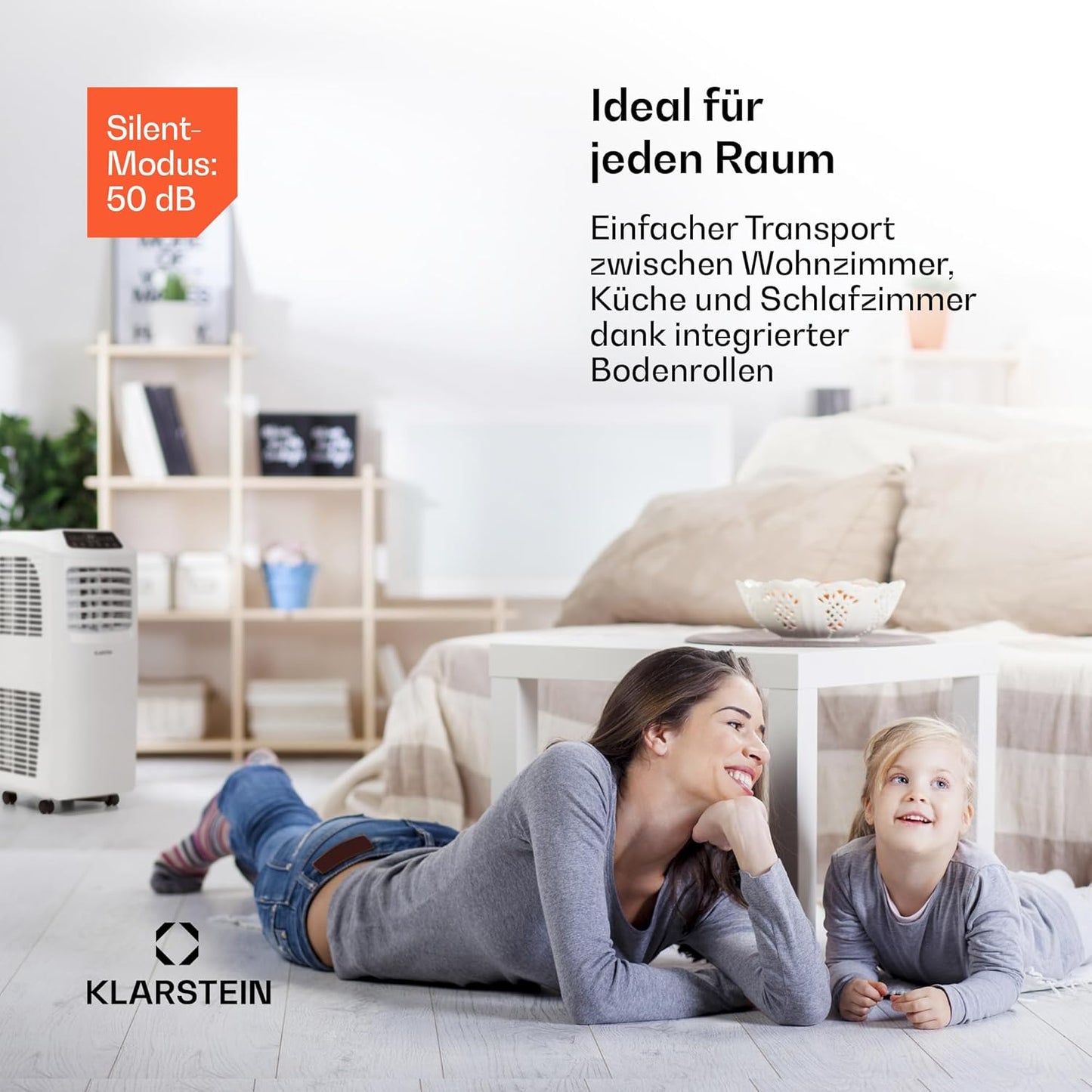 Mobile Klimaanlage mit App-Steuerung (3-in-1), Weiß Smart - 9000BTU