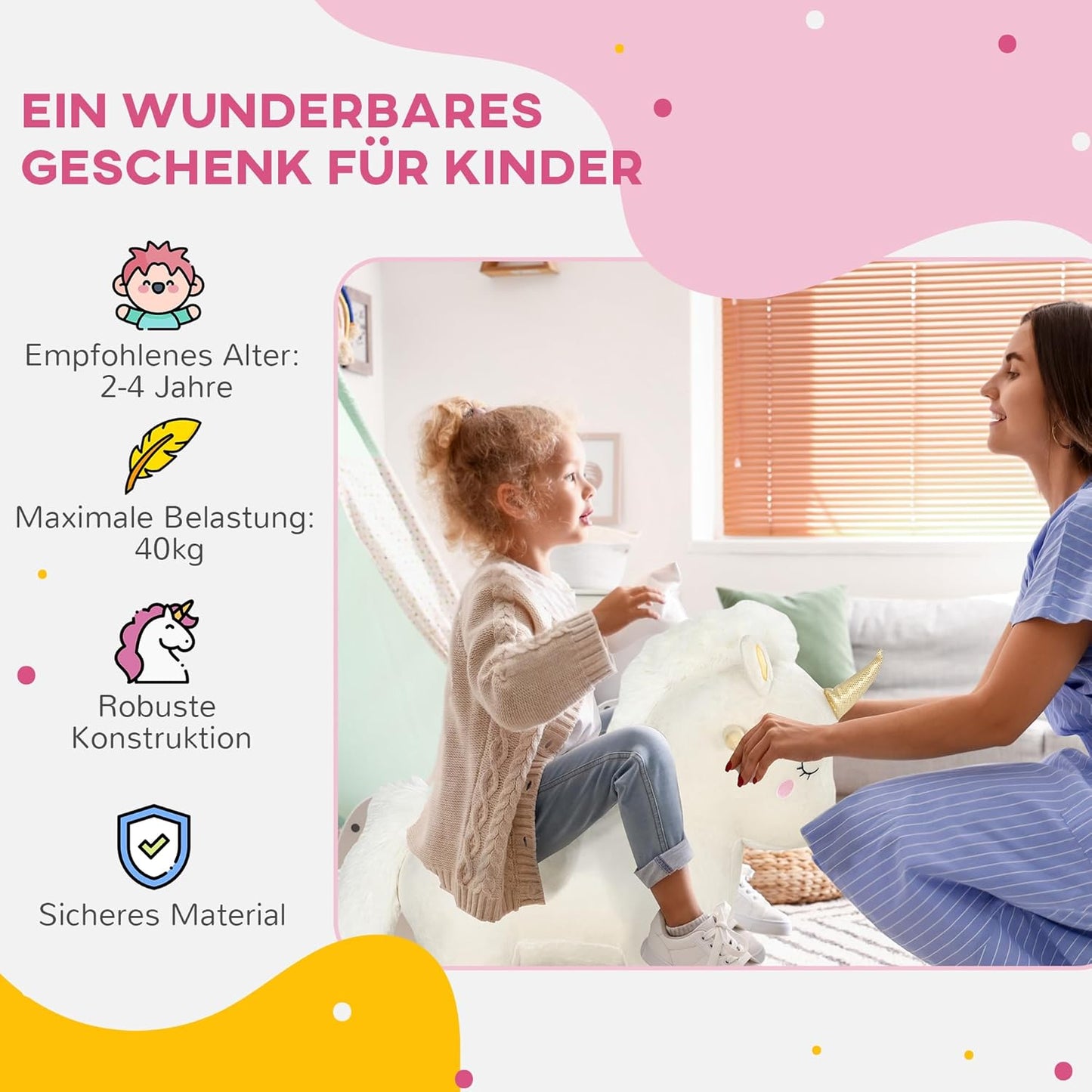 Schaukeltier Schaukelstuhl Einhorn