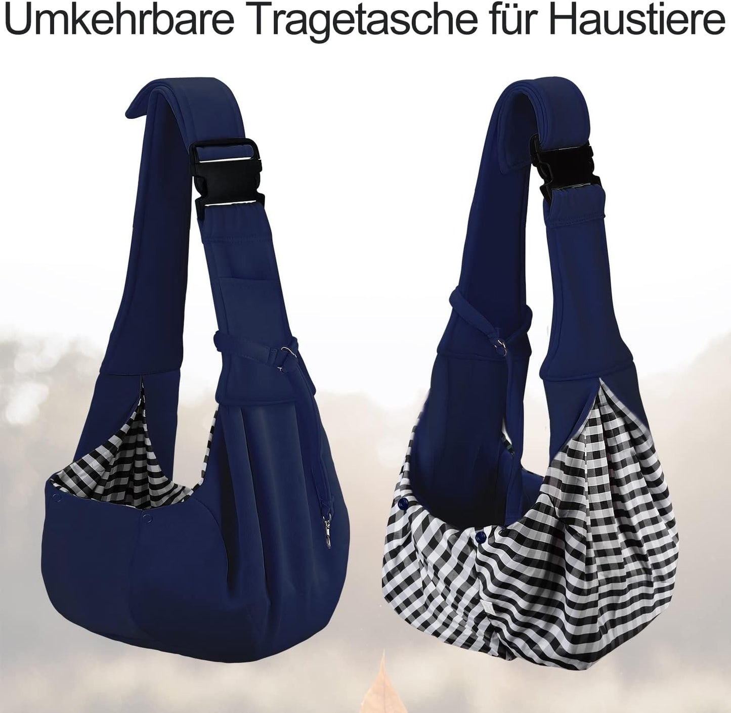 Hunde-Tragetuch, einstellbar & reversibel, Blau