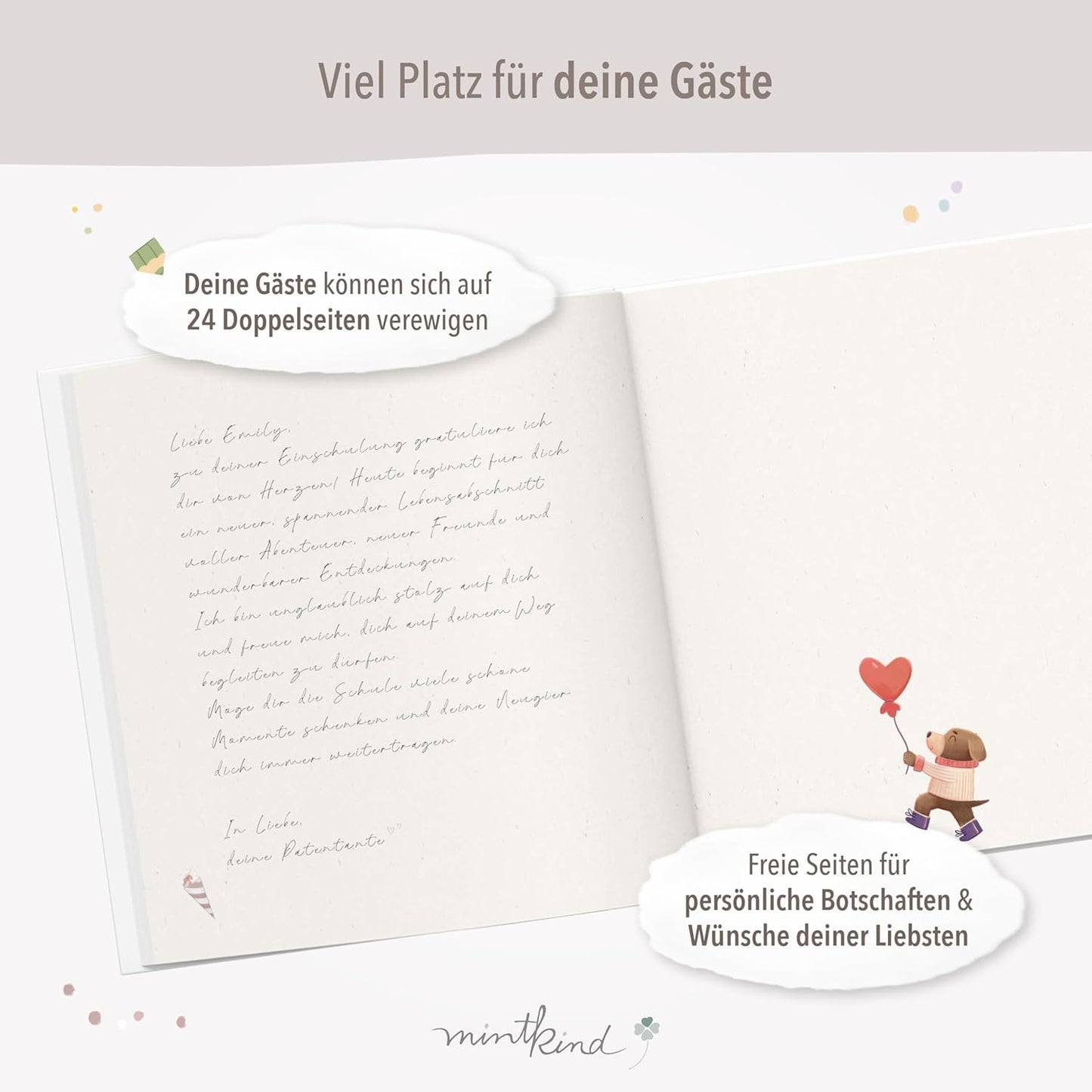 Einschulungs-Gästebuch, Beige