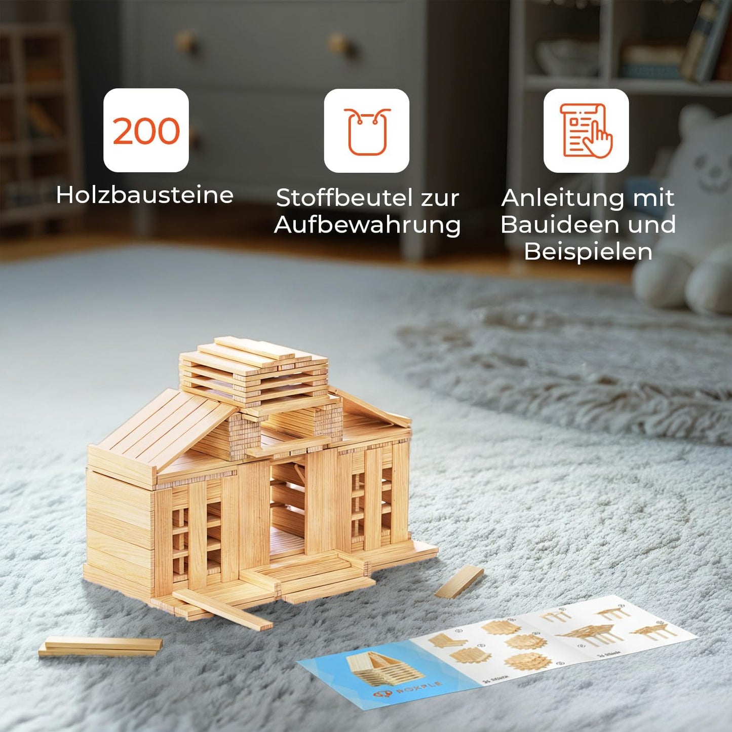 200 Stück Holzbausteine