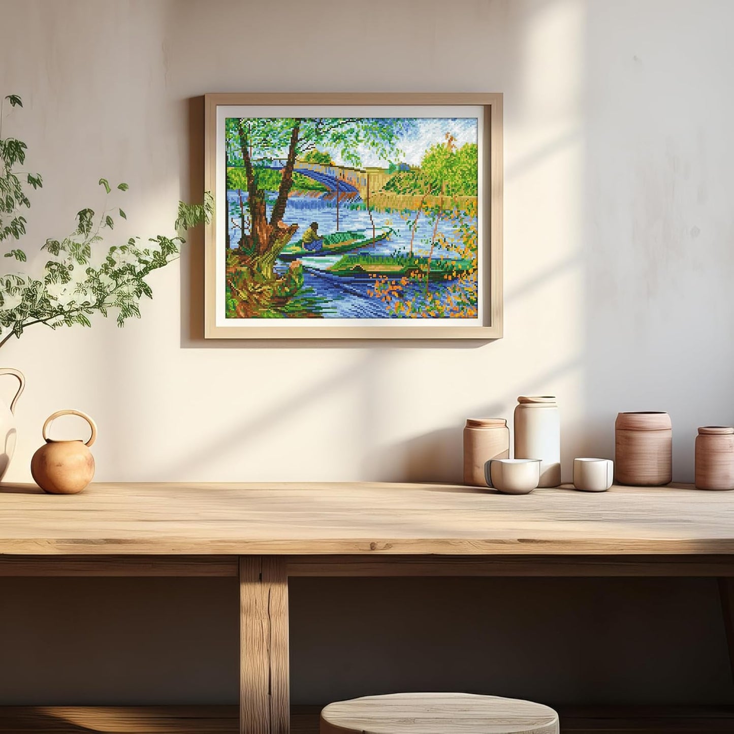 Diamond Painting Set Fishing in Spring (Van Gogh), DD9-036, 50x40 cm, 50 x 40cm Fishing in Spring (Van Gogh)