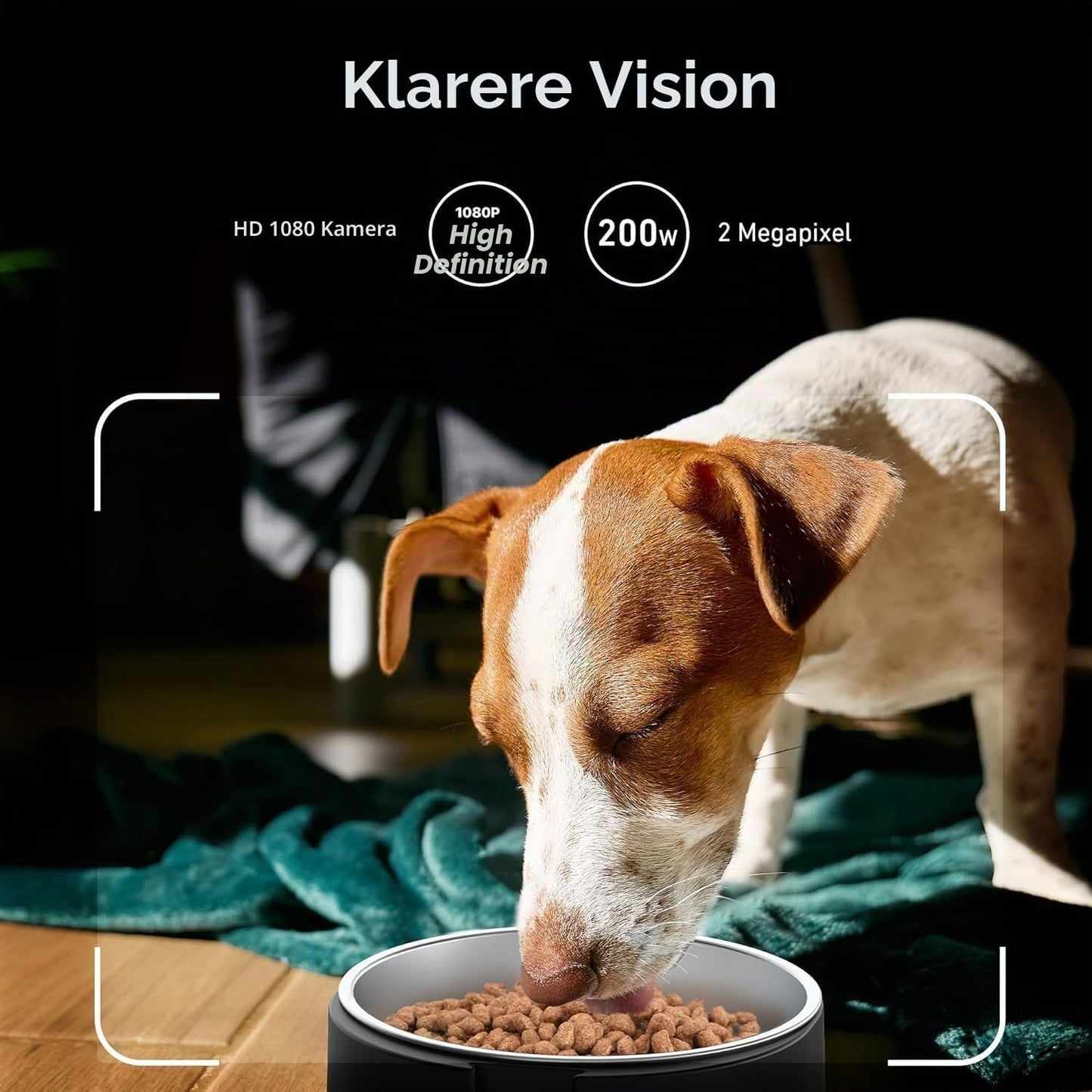 Automatischer Futterspender mit Kamera & WLAN, Schwarz Eine Schüssel, WLAN und Kamera
